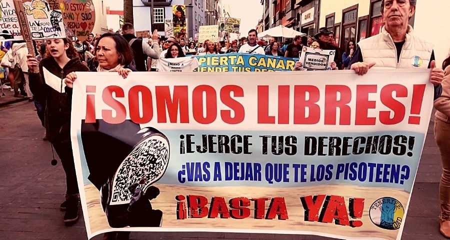 Demonstration für Freiheit in La Laguna
